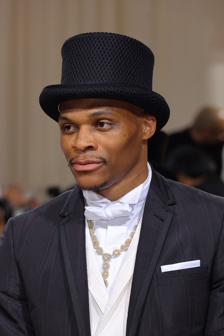 NEW YORK, NEW YORK - MAY 02: Russell Westbrook attends The 2022 Met Gala Celebrating "In America: An...