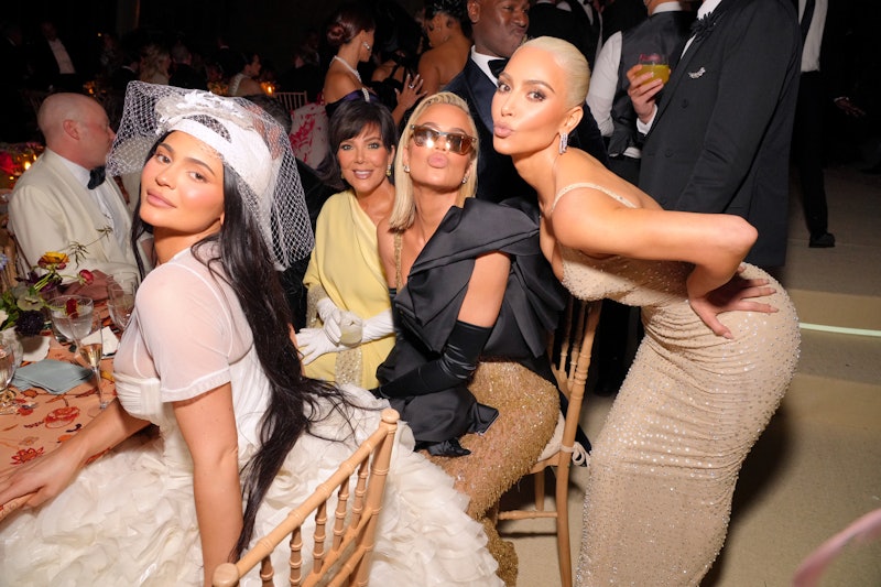 Kylie Jenner, Kris Jenner, Khloé Kardashian, and Kim Kardashian at the 2022 Met Gala Celebrating "In...