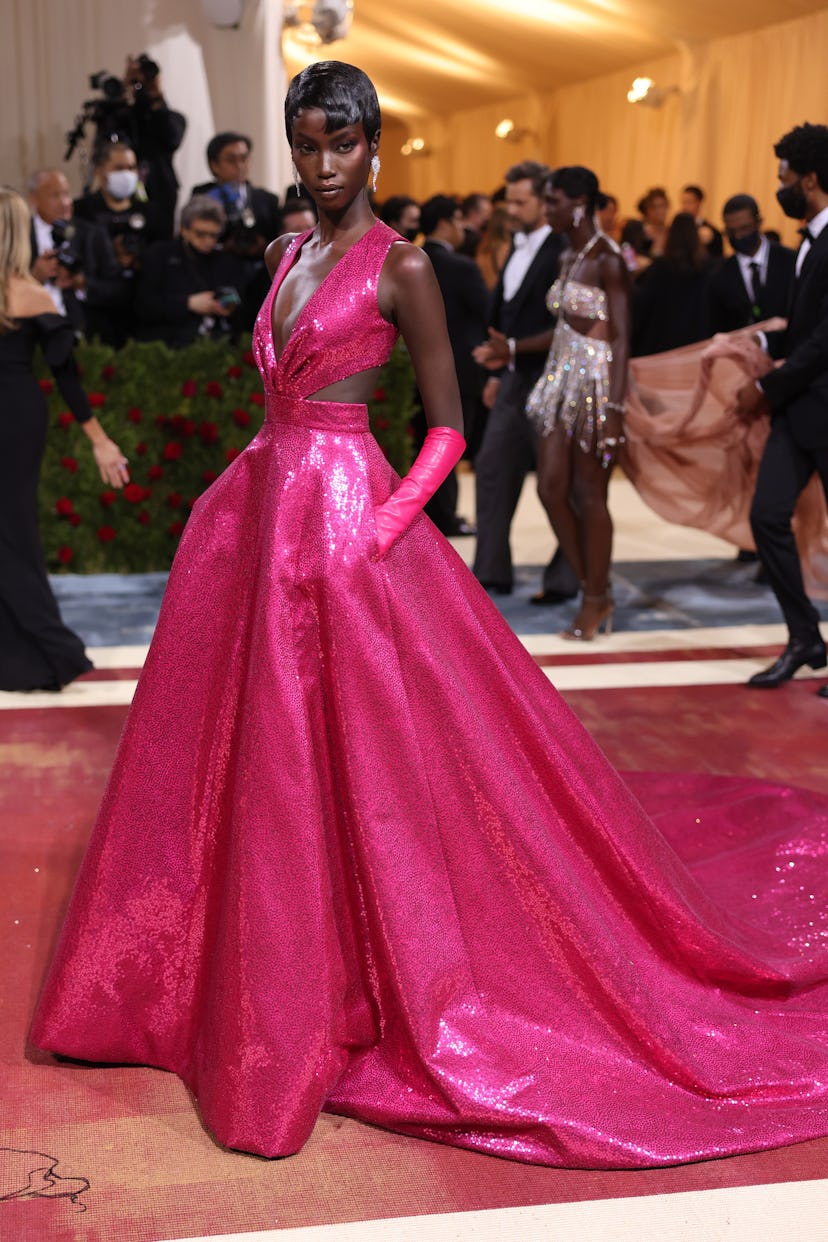 NEW YORK, NEW YORK - MAY 02: Anok Yai attends The 2022 Met Gala Celebrating "In America: An Antholog...