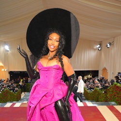 Sza at the Met Gala in a corset gown.