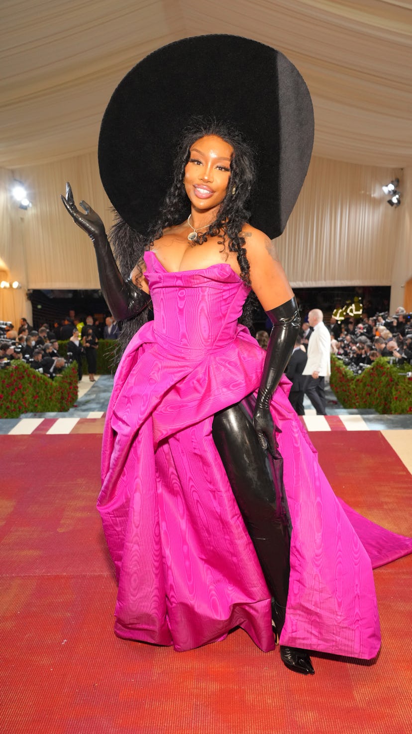 Sza at the Met Gala in a corset gown.