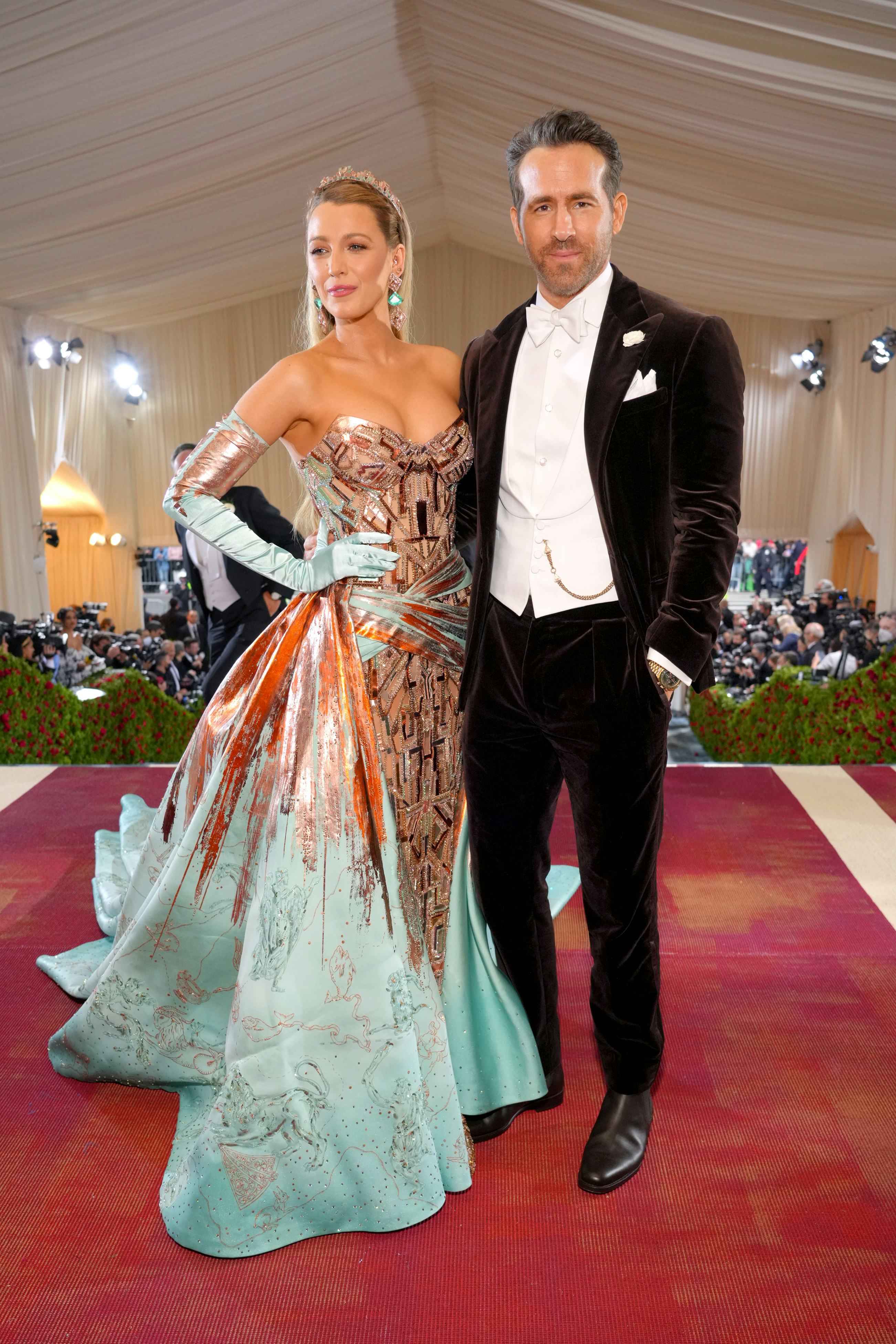 Blake Lively and Ryan Reynolds at the 2022 Met Gala.