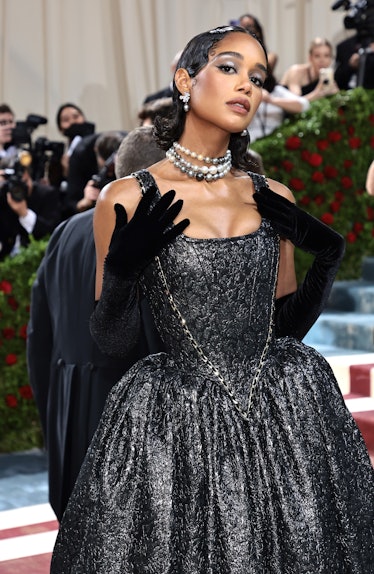 NEW YORK, NEW YORK - MAY 02: Laura Harrier attends The 2022 Met Gala Celebrating "In America: An Ant...