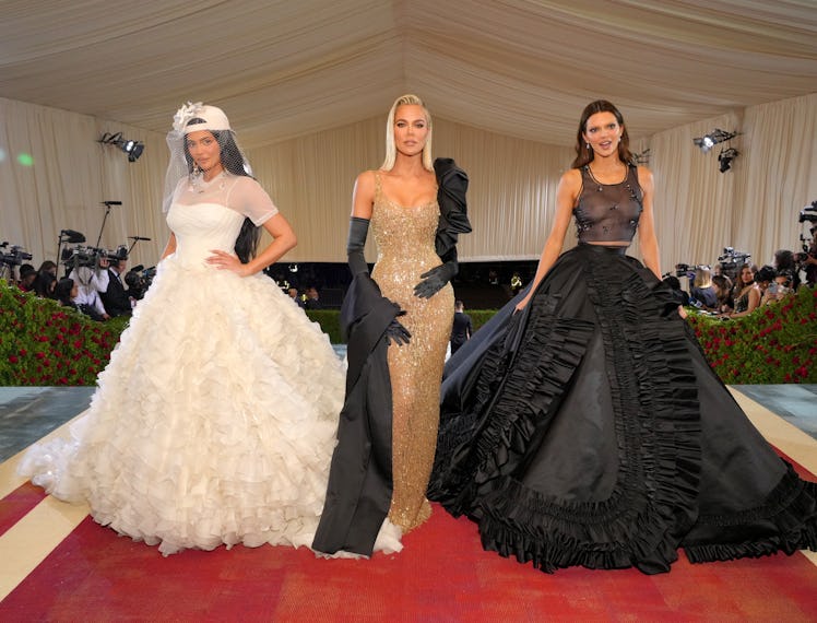 Kylie Jenner, Khloé Kardashian, and Kendall Jenner at the 2022 MET Gala