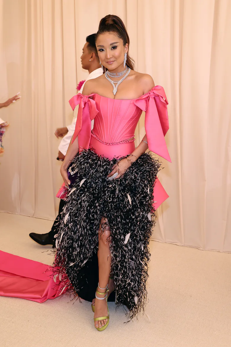 met gala 2022 pink dress Tessa Thompson in Carolina Herrera at 2022 Met Gala: Details, Photos