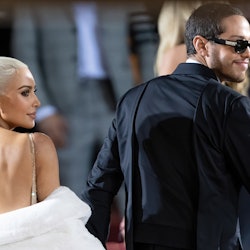 NEW YORK, NEW YORK - MAY 02: Kim Kardashian and Pete Davidson are seen arriving at The 2022 Met Gala...