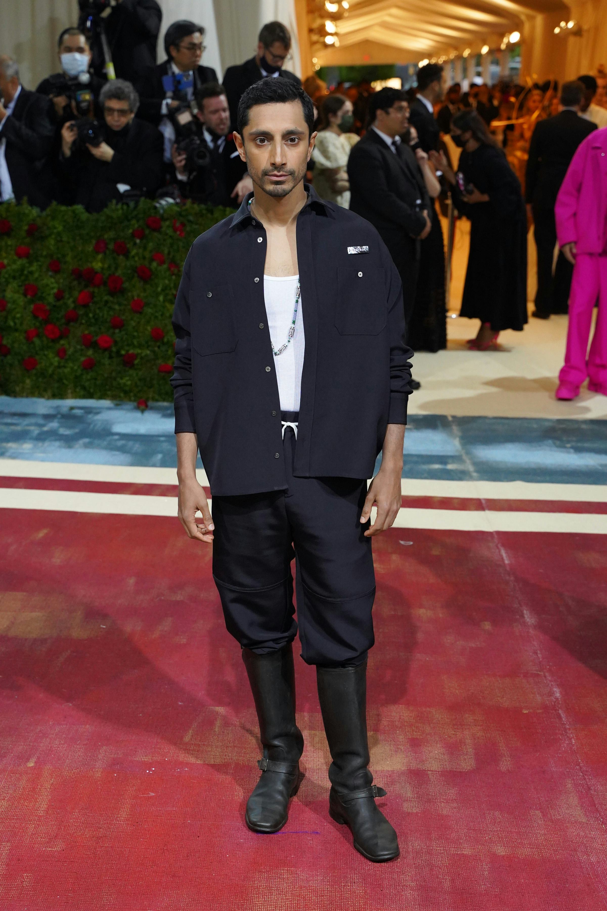 Riz Ahmed on the Met Gala 2022 red carpet