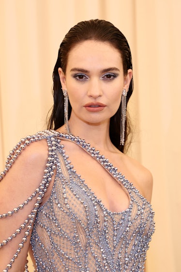 NEW YORK, NEW YORK - MAY 02: (Exclusive Coverage) Lily James attends The 2022 Met Gala Celebrating "...