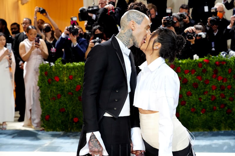 Travis Barker and Kourtney Kardashian at the 2022 Met Gala on May 2, 2022.