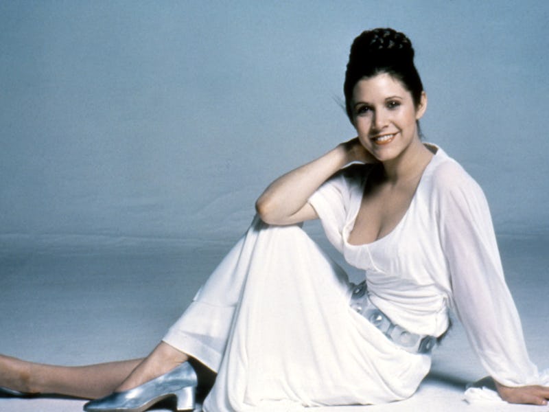 American actress Carrie Fisher on the set of Star Wars: Episode IV (Photo by Sunset Boulevard/Corbis...