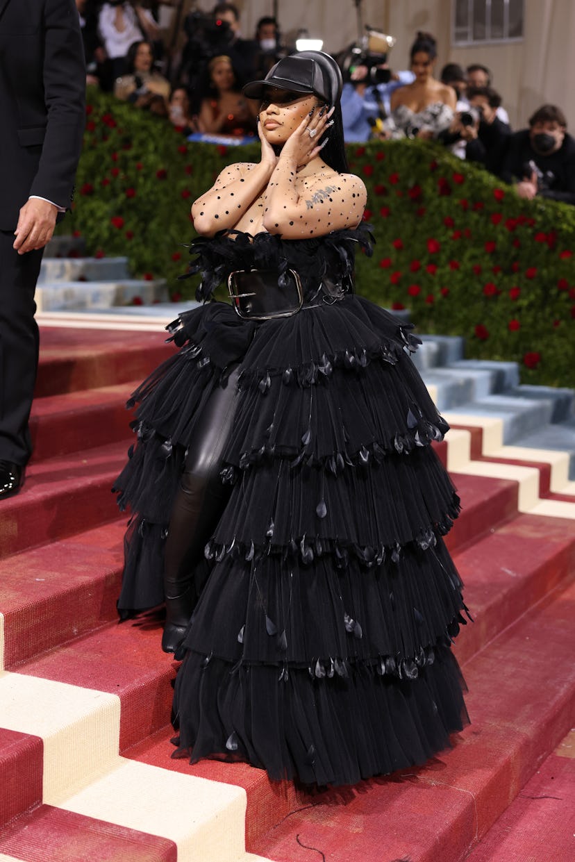 NEW YORK, NEW YORK - MAY 02: Nicki Minaj attends The 2022 Met Gala Celebrating "In America: An Antho...