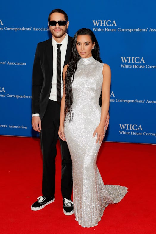 Pete Davidson and Kim Kardashian attend the 2022 White House Correspondents' Association Dinner at W...