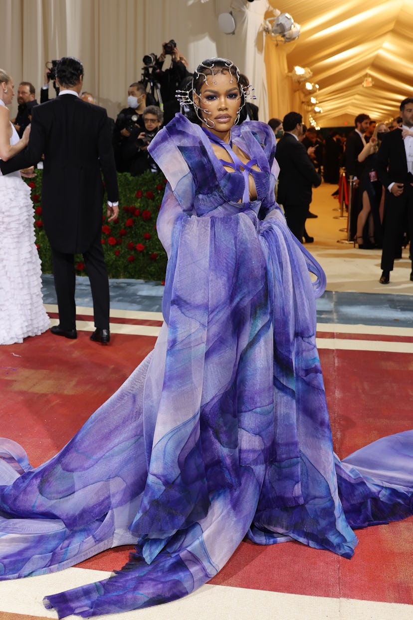 Teyana Taylor attends The 2022 Met Gala Celebrating "In America: An Anthology of Fashion" at The Met...
