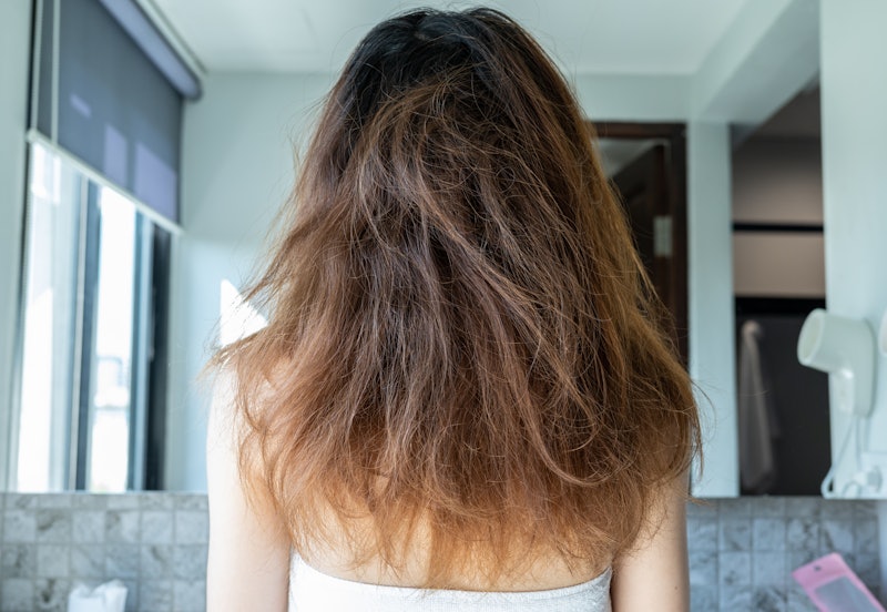 woman with dry and damaged hair