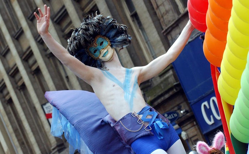 David Vowels takes part in the Pride Scotia Glasgow march in support of gay rights from Blythswood S…