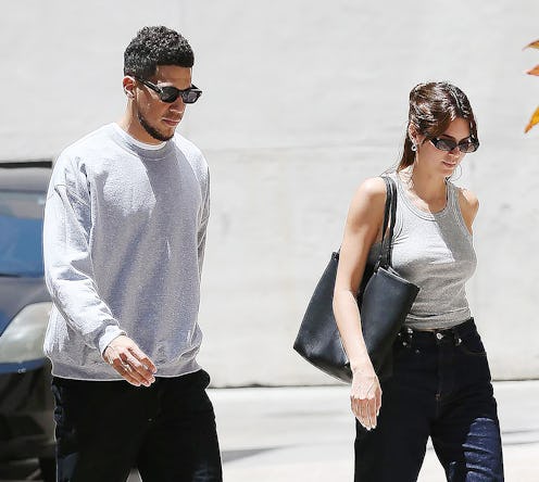 Kendall Jenner and Devin Booker wearing matching looks in los angeles