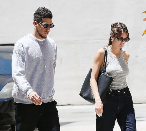 Kendall Jenner and Devin Booker wearing matching looks in los angeles 