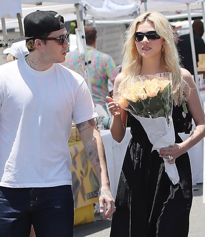 LOS ANGELES CA - MAY 29: Brooklyn Beckham and Nicola Peltz are seen at the Farmers Market on May 29,...