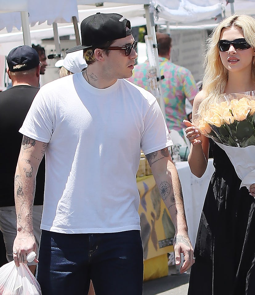 LOS ANGELES CA - MAY 29: Brooklyn Beckham and Nicola Peltz are seen at the Farmers Market on May 29,...