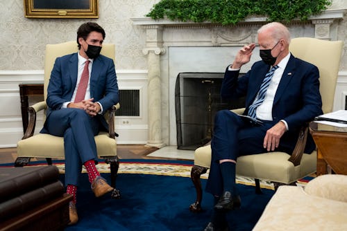 WASHINGTON, DC - NOVEMBER 18: U.S. President Joe Biden meets with Canadian Prime Minister Justin Tru...