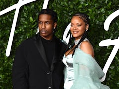 ASAP Rocky and Rihanna attend The Fashion Awards in 2019.