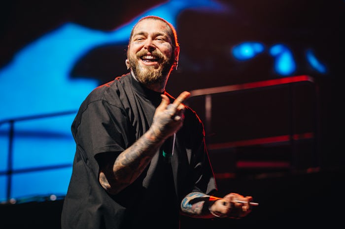 INDIO, CALIFORNIA - APRIL 16: Post Malone performs at the Sahara Tent at 2022 Coachella Valley Music...