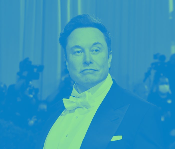 Elon Musk arrives for the 2022 Met Gala at the Metropolitan Museum of Art on May 2, 2022, in New Yor...