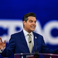 US Representative Matt Gaetz (R-FL) speaks at the Conservative Political Action Conference 2022 (CPA...