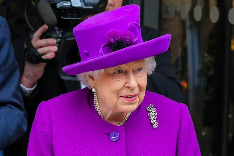 LONDON, UNITED KINGDOM - FEBRUARY 19: Queen Elizabeth II departs after officially opening of the new...