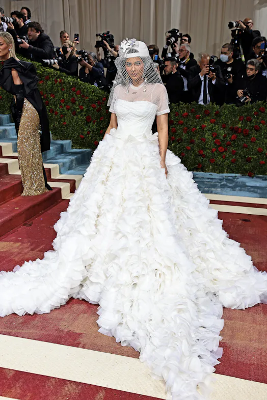 kylie jenner met gala after party dress Kylie Jenner Wore Corseted Jean Paul Gaultier Dress to Met Gala After Party