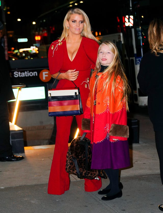 Jessica Simpson takes her daughter Maxwell Johnson, who just celebrated her 10th birthday, out to di...