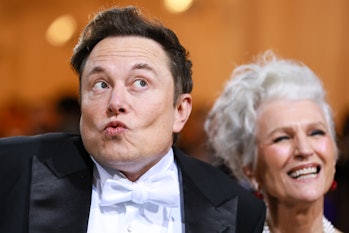 NEW YORK, NEW YORK - MAY 02: Elon Musk and Maye Musk attend The 2022 Met Gala Celebrating "In Americ...