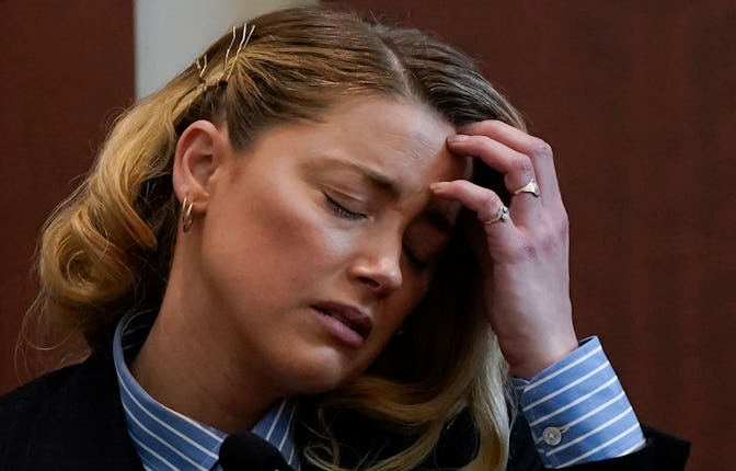 Actor Amber Heard testifies about the first time she says her ex-husband, actor Johnny Depp hit her,...