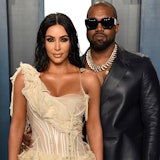  Kim Kardashian (L) and Kanye West 