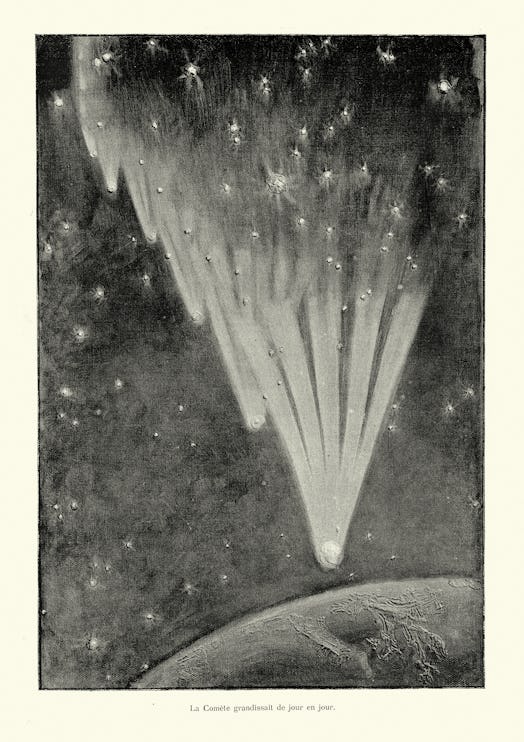 Vintage illustration from The end of the world. Part One, In the twenty-fifth century, Les Theories,...