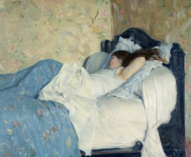 In bed, 1878. Found in the collection of Galleria d'Arte Moderna, Firenze. Artist Zandomeneghi, Fede...