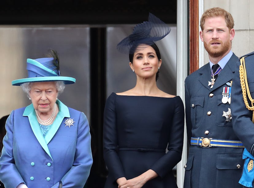Prince Harry and Meghan Markle won't appear alongside Queen Elizabeth during Trooping the Colour at ...