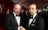 NEW YORK, NY - JUNE 12:  Andrew Lloyd Webber and Lin-Manuel Miranda attend 70th Annual Tony Awards -...