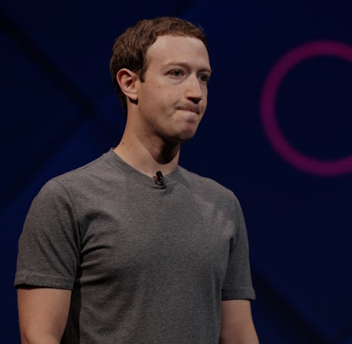Facebook Chairman and CEO Mark Zuckerberg pauses as he mentions the shooting posted on Facebook ear...