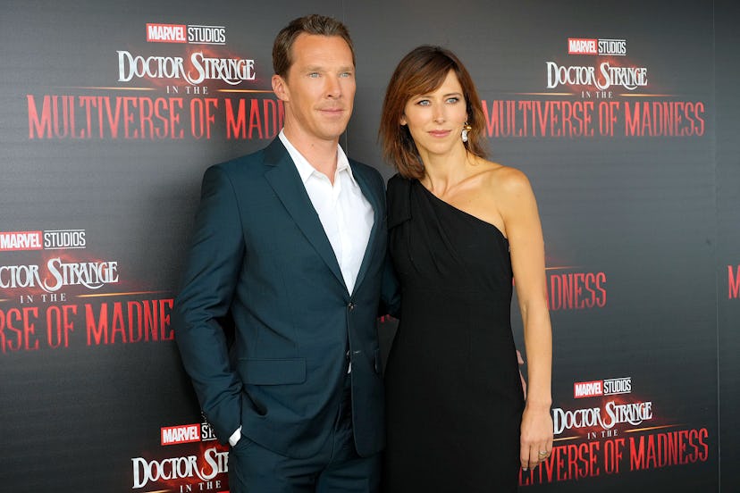 Benedict Cumberbatch and Sophie Hunter at the New York City screening of 'Doctor Strange 2' on May 5...