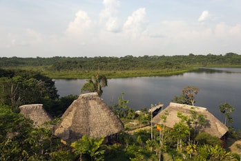 Ecuador, Yasuni NP, Anangu Lake, Napo Wildlife Center Lodge