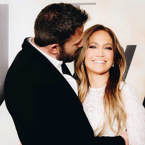 LOS ANGELES, CALIFORNIA - FEBRUARY 08: Ben Affleck and Jennifer Lopez attend the Los Angeles special...