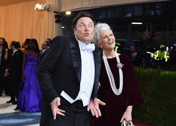 Elon Musk and his mother Maye Musk arrive for the 2022 Met Gala at the Metropolitan Museum of Art on...
