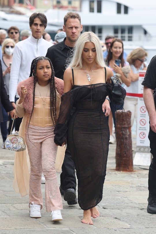 Kim Kardashian and daughter North West hang out in Portofino, Italy.