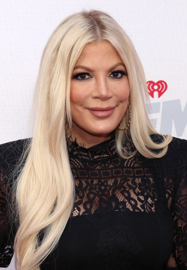 Tori Spelling is celebrating daughter Stella's middle school graduation. Here, Spelling attends the ...