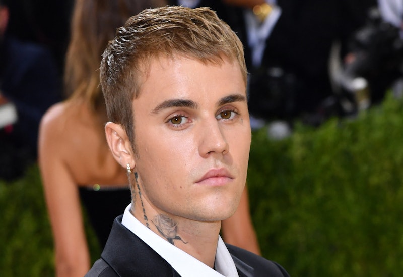 Canadian singer Justin Bieber arrives for the 2021 Met Gala at the Metropolitan Museum of Art on Sep...
