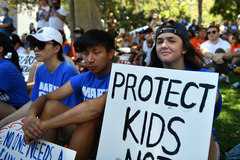 LOS ANGELES, CALIFORNIA - JUNE 11: Protesters participate in March For Our Lives II to protest again...