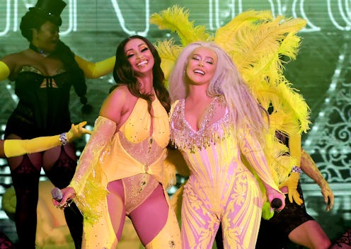 LOS ANGELES, CALIFORNIA - JUNE 11: (L-R) Mya and Christina Aguilera perform onstage during LA Pride'...