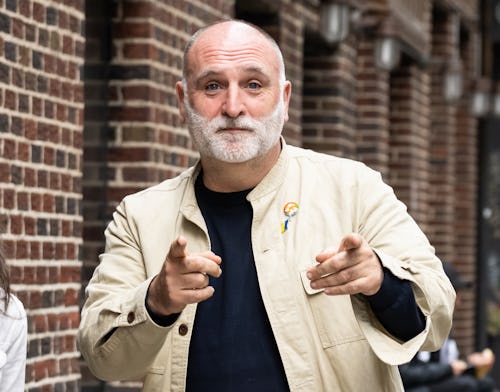 NEW YORK, NEW YORK - MAY 03: José Andrés is seen arriving to The Late Show With Stephen Colbert at E...