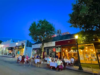 Tarrytown, Westchester County, New York, USA - The city's main street was closed to traffic for outd...